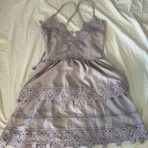 NWT Tobi Lavender lace eyelet tie back dress